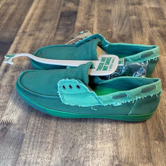 Sanuk Scurvy Boat Shoe Sandal Slip On Beach Surfer Green Men’s 13 US 47 EU - Picture 4 of 10